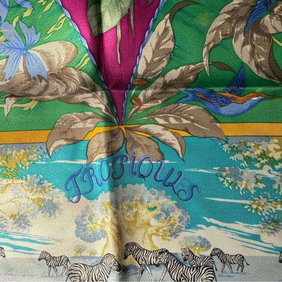 Hermes Tropiques 100% Silk Scarf - Picture 2 of 6